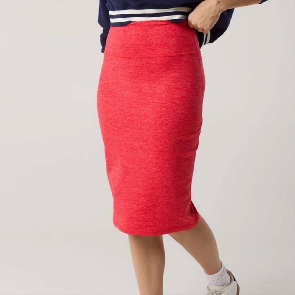 NWT offline by aerie Red midi the hugger Pencil Skirt